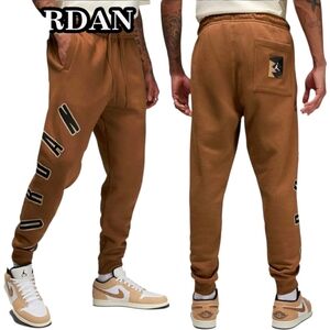 Nike Air Jordan Flight MVP Fleece Joggers Pants Mens Size XXL Brown FB7027-281
